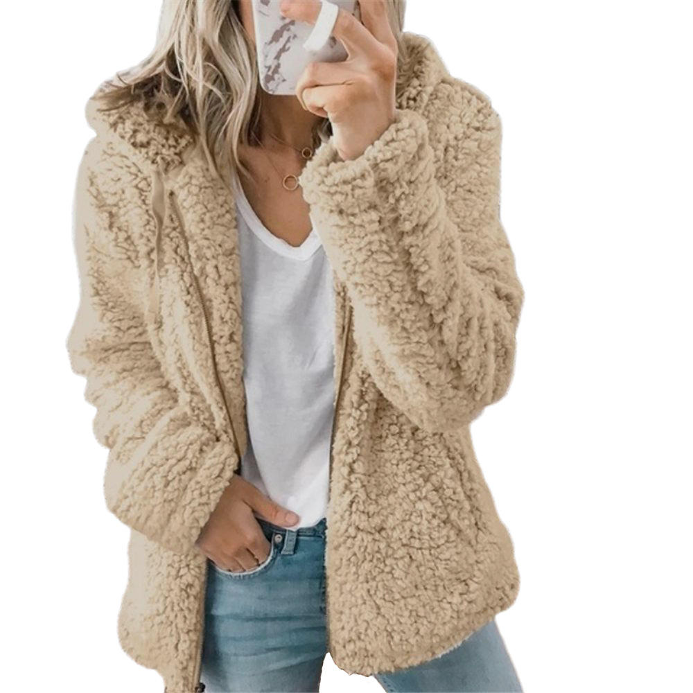 Elegant Teddy Fur Coat with Pockets