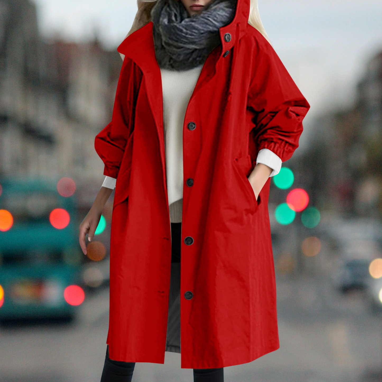 Elegant Waterproof Teddy-Lined Trench Coat