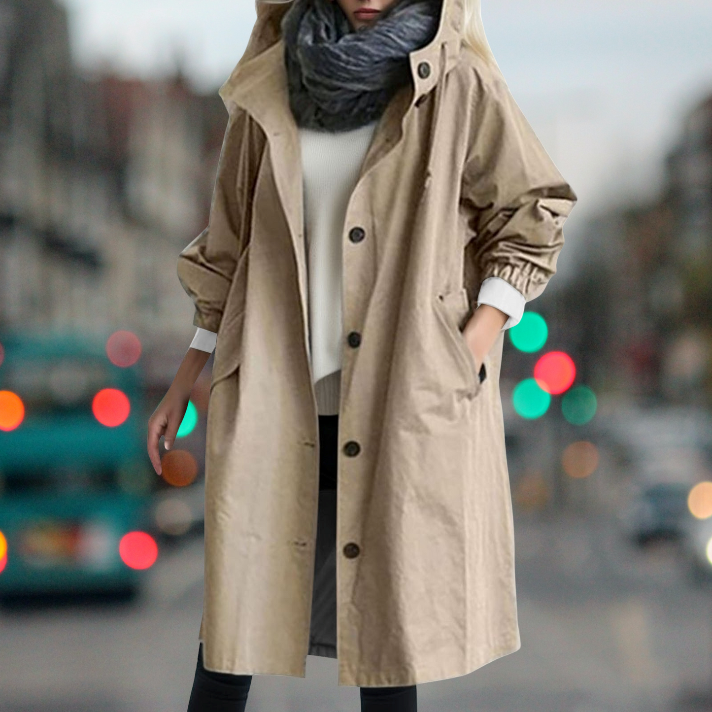 Elegant Waterproof Teddy-Lined Trench Coat