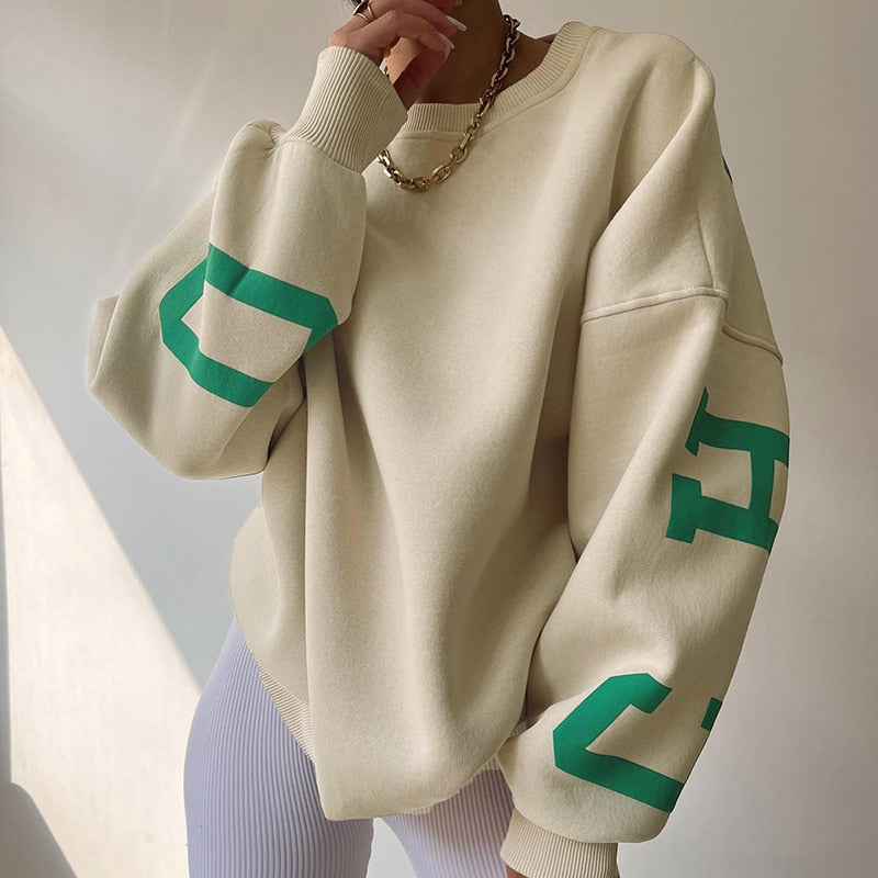 Cozy O Neck Long Sleeve Hoodie