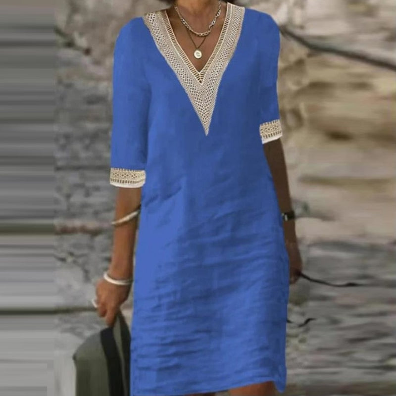 Elegant Linen Summer Dress for Women