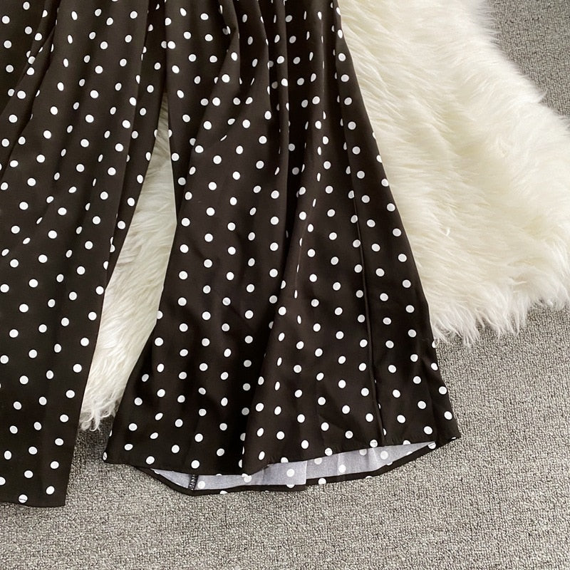 Vibrant Polka Dot Short-Sleeve Jumpsuit