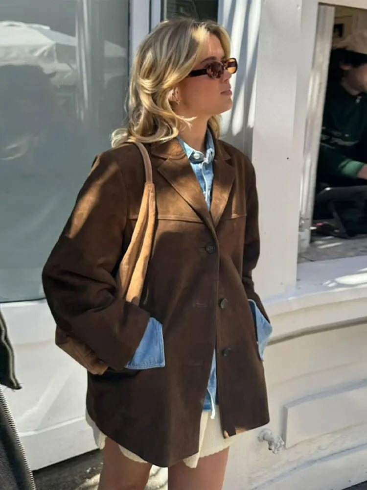 Elegant Women's Wool Blend Blazer
