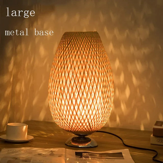 BAMBOO LUMINA – Vintage Table Lamp with Rustic Charm