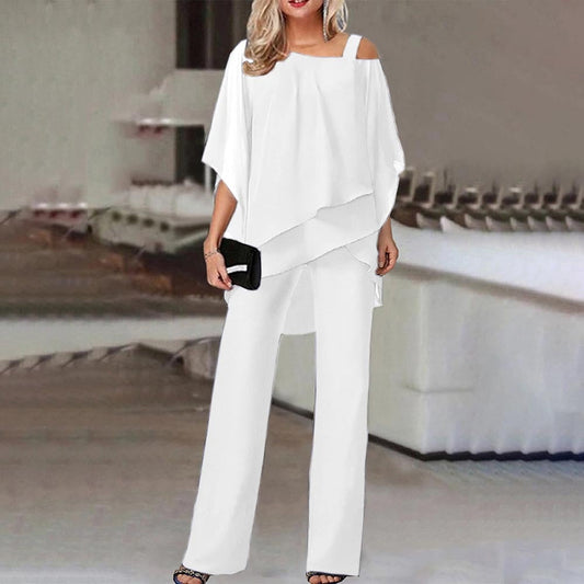 Elegant Cold Shoulder Two-Piece Set