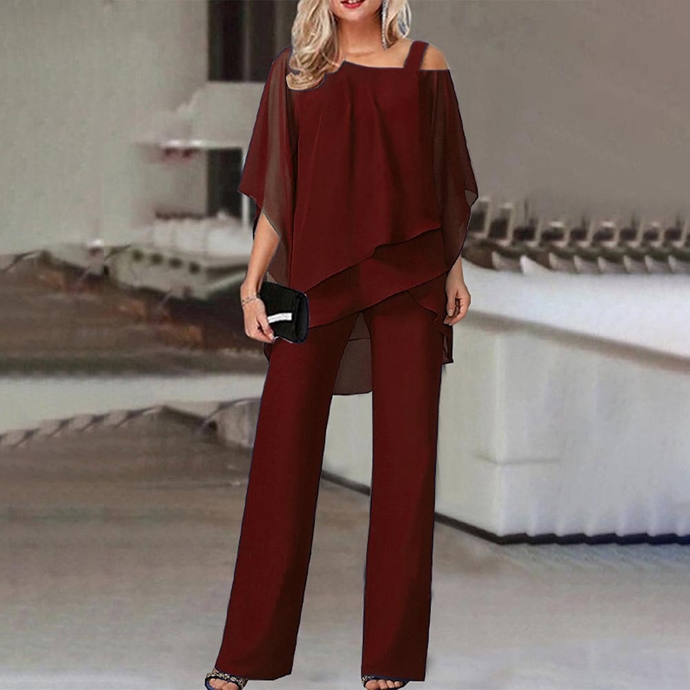 Elegant Cold Shoulder Two-Piece Set