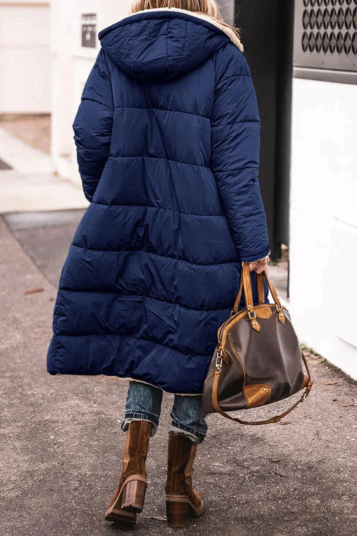 Cozy Reversible Long Winter Coat for Women