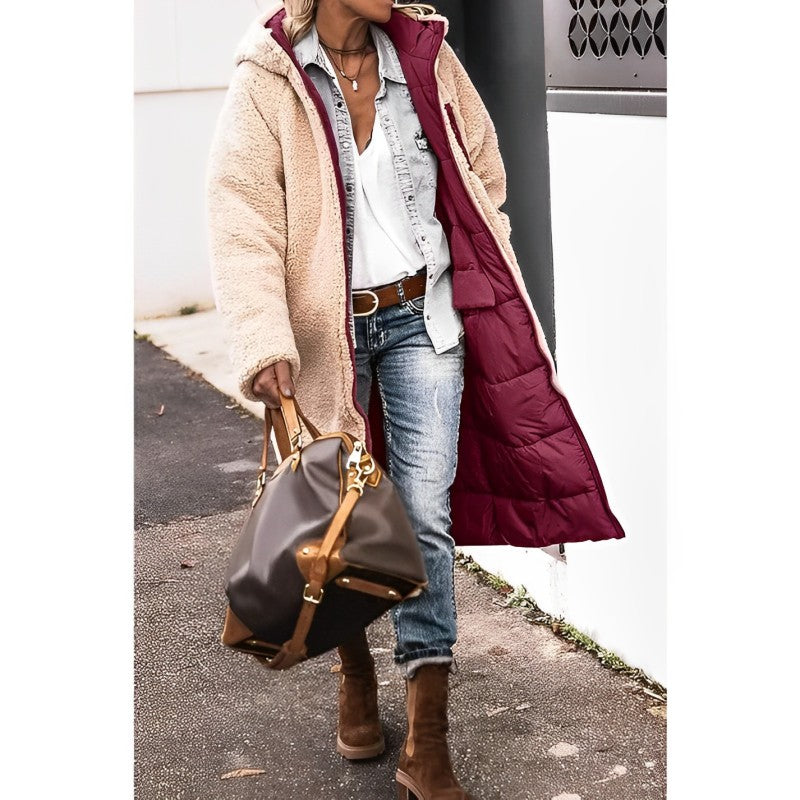 Cozy Reversible Long Winter Coat for Women