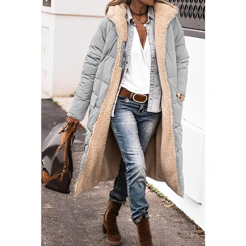 Cozy Reversible Long Winter Coat for Women