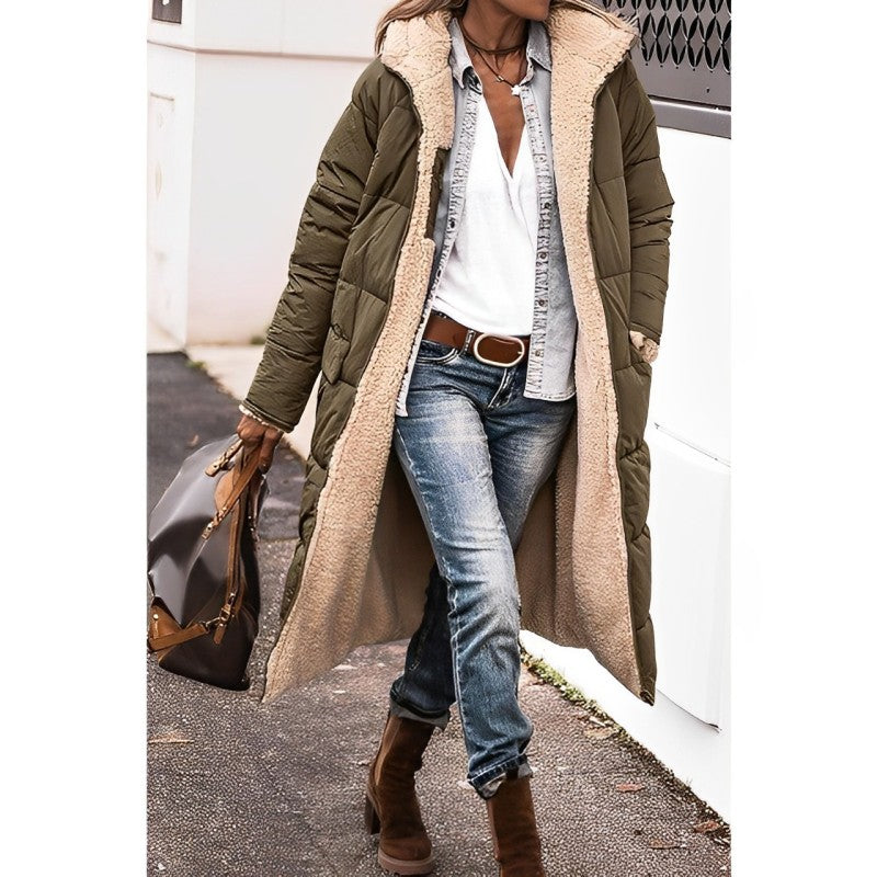 Cozy Reversible Long Winter Coat for Women