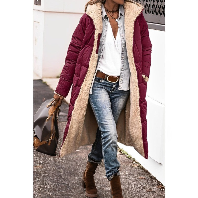 Cozy Reversible Long Winter Coat for Women