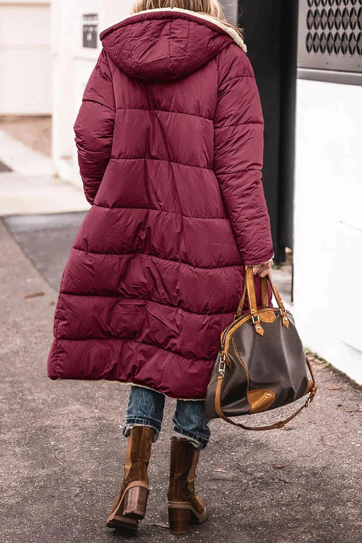 Cozy Reversible Long Winter Coat for Women