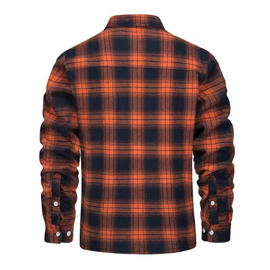 Fleece-Lined Checked Winter Jacket for Men