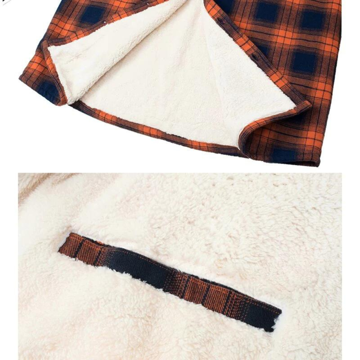 Fleece-Lined Checked Winter Jacket for Men