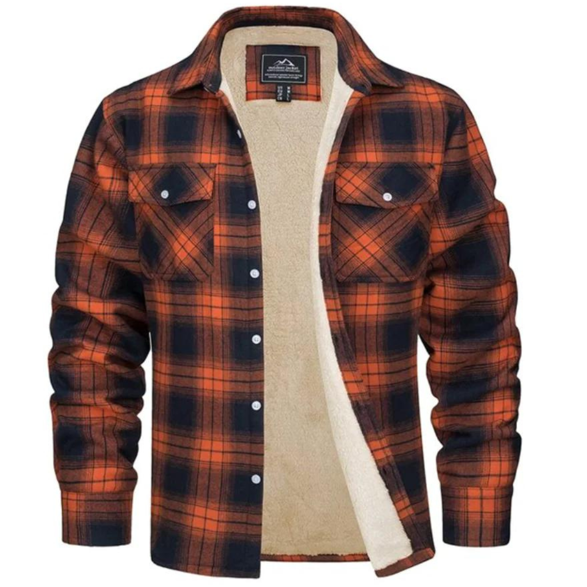 Fleece-Lined Checked Winter Jacket for Men