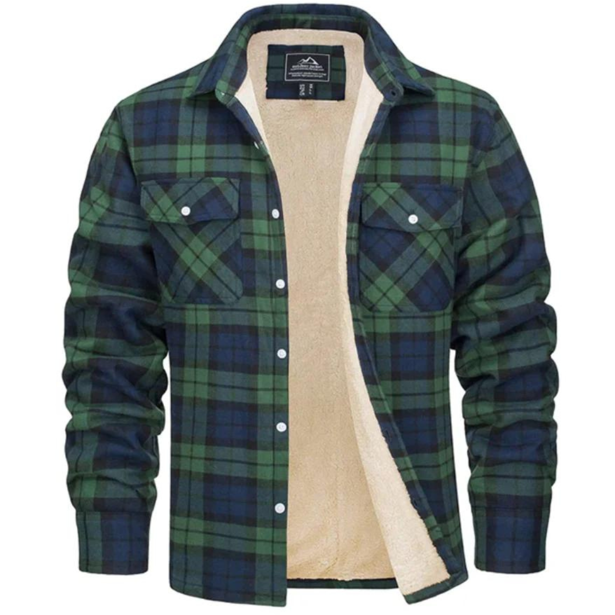 Stylish Fleece-Lined Checked Winter Jacket