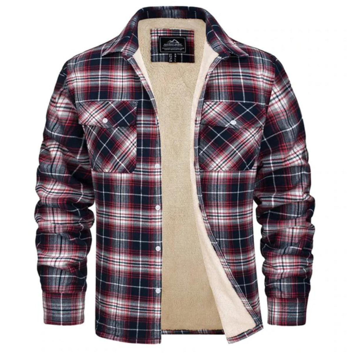 Stylish Fleece-Lined Checked Winter Jacket