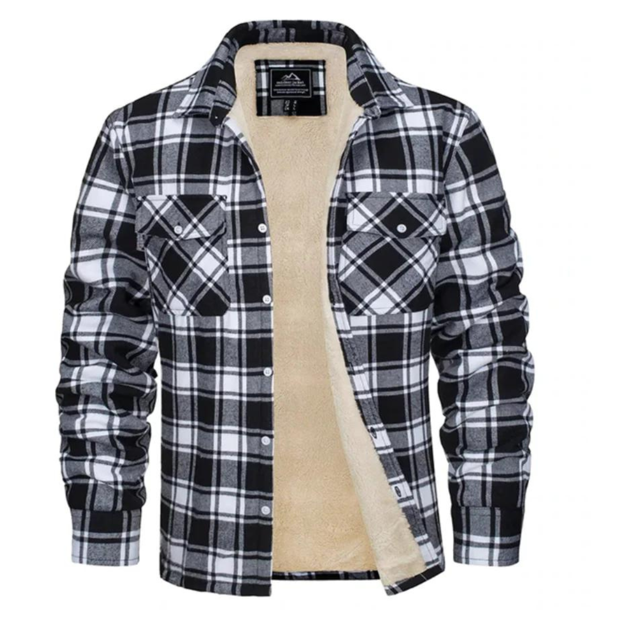 Stylish Fleece-Lined Checked Winter Jacket