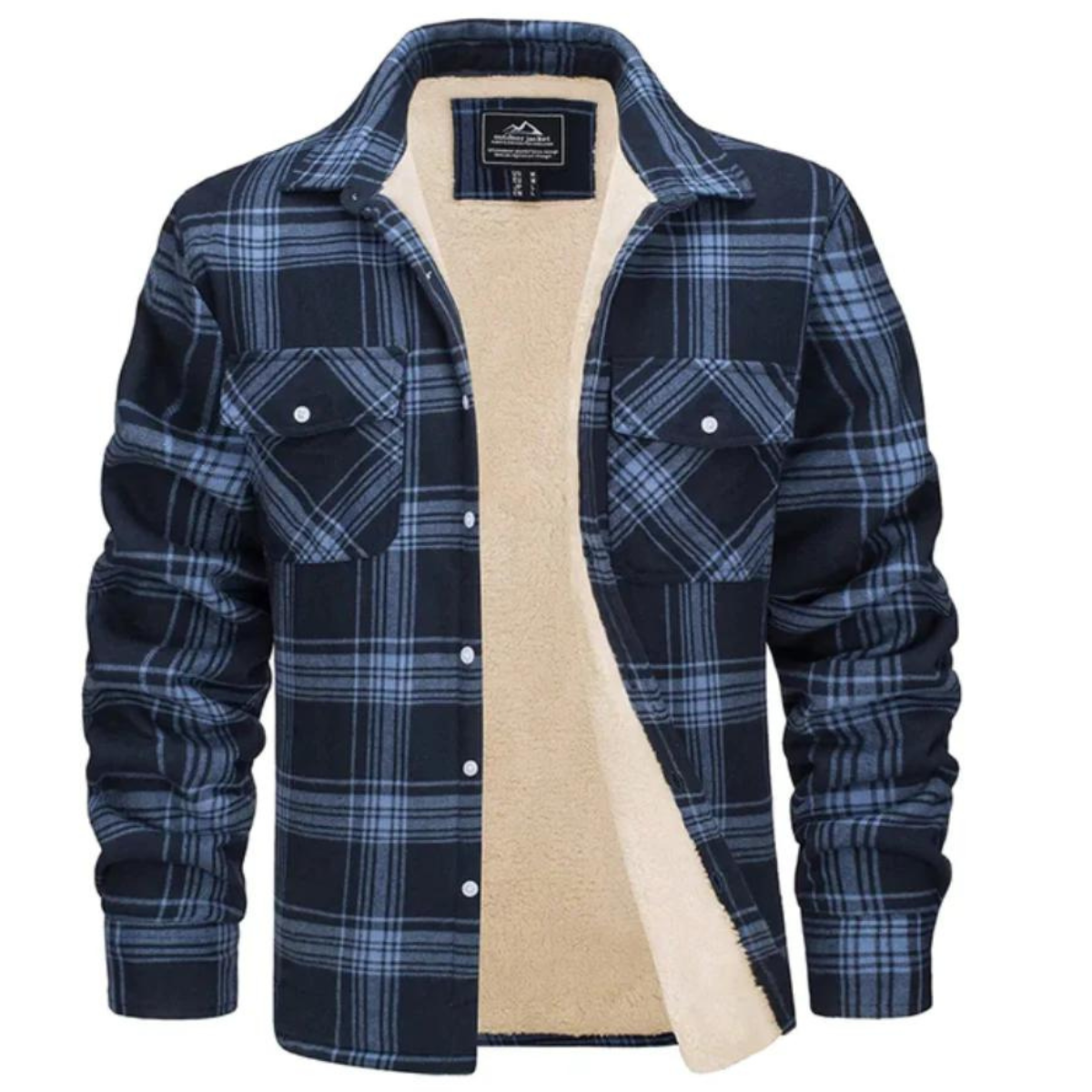 Stylish Fleece-Lined Checked Winter Jacket