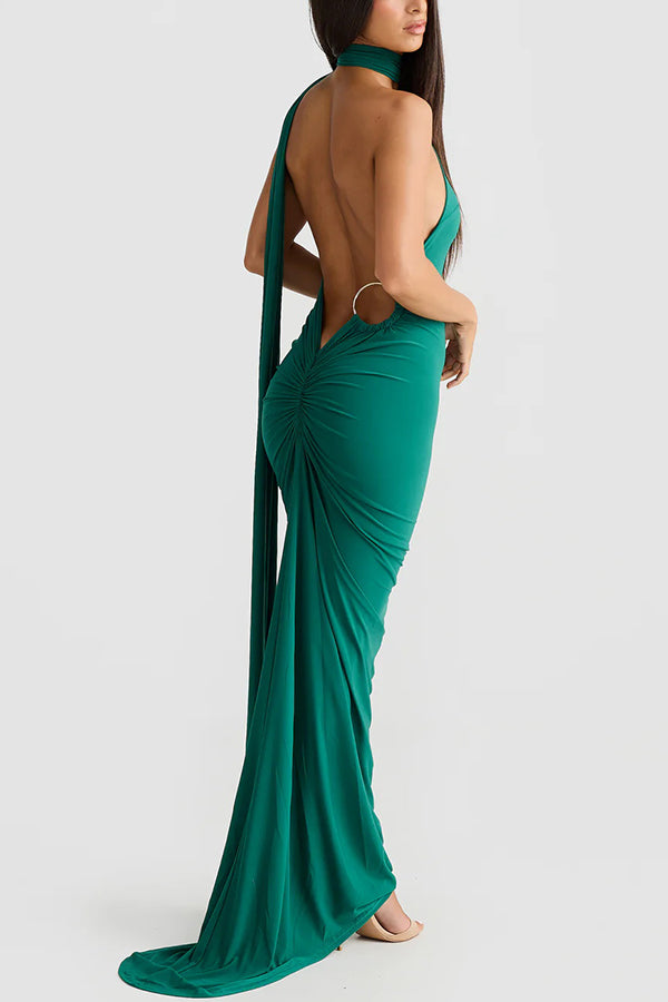 Elegant Sleeveless Backless Maxi Dress