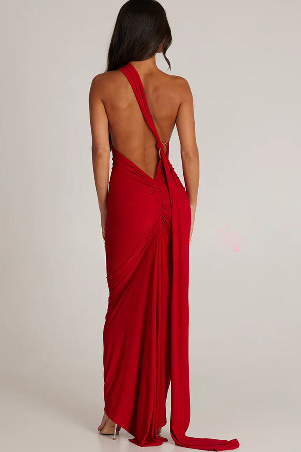 Elegant Sleeveless Backless Maxi Dress