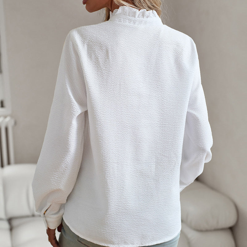 Chic Striped Ruffle Blouse for Women