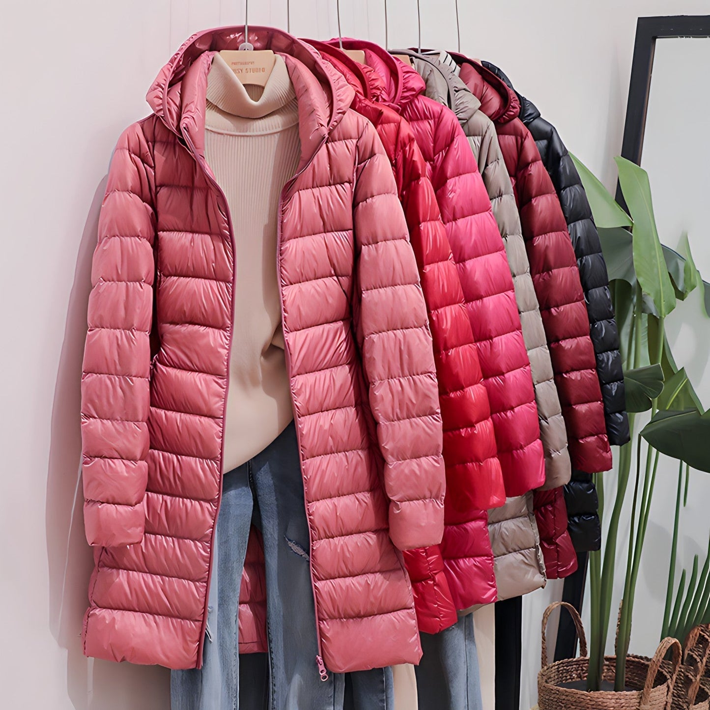 Lightweight Long Down Jacket for Women