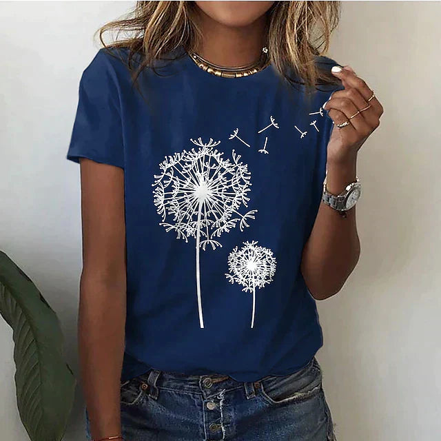 Elegant Cobalt Round Neck T-Shirt