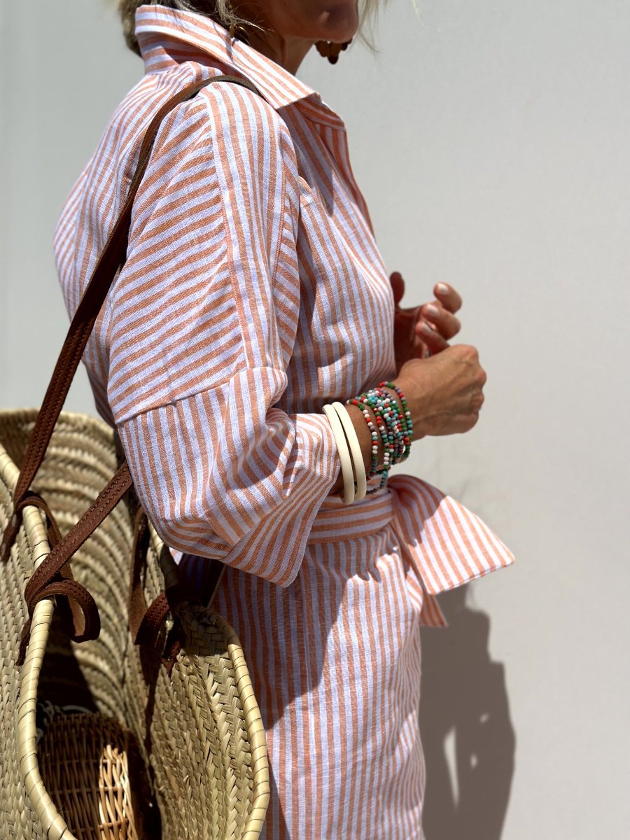 Chic Classic Striped Shirt Dress