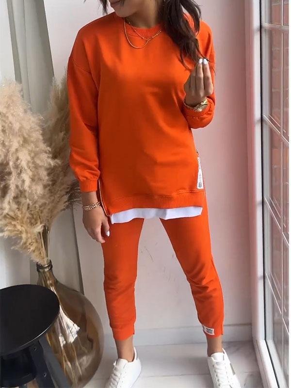 Chic Cotton-Polyester Sweatshirt & Trouser Set
