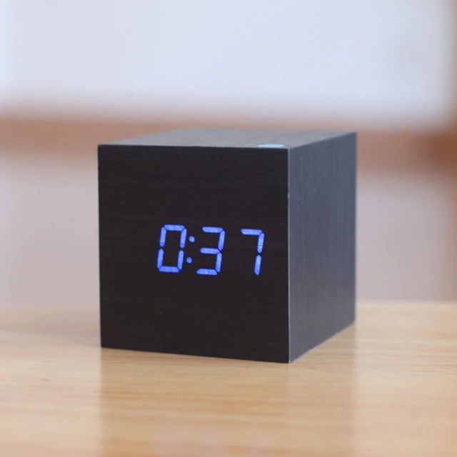 Sleek Cube Digital Desk Clock