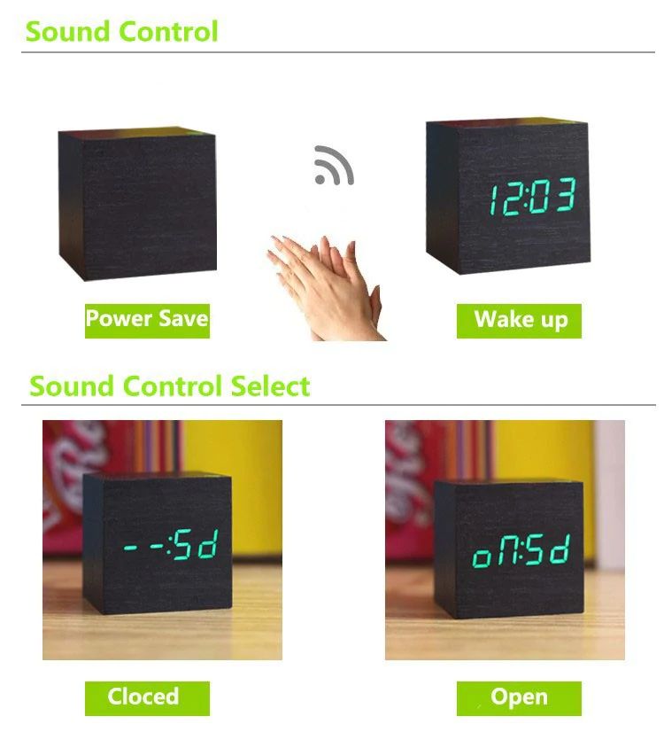 Sleek Cube Digital Desk Clock