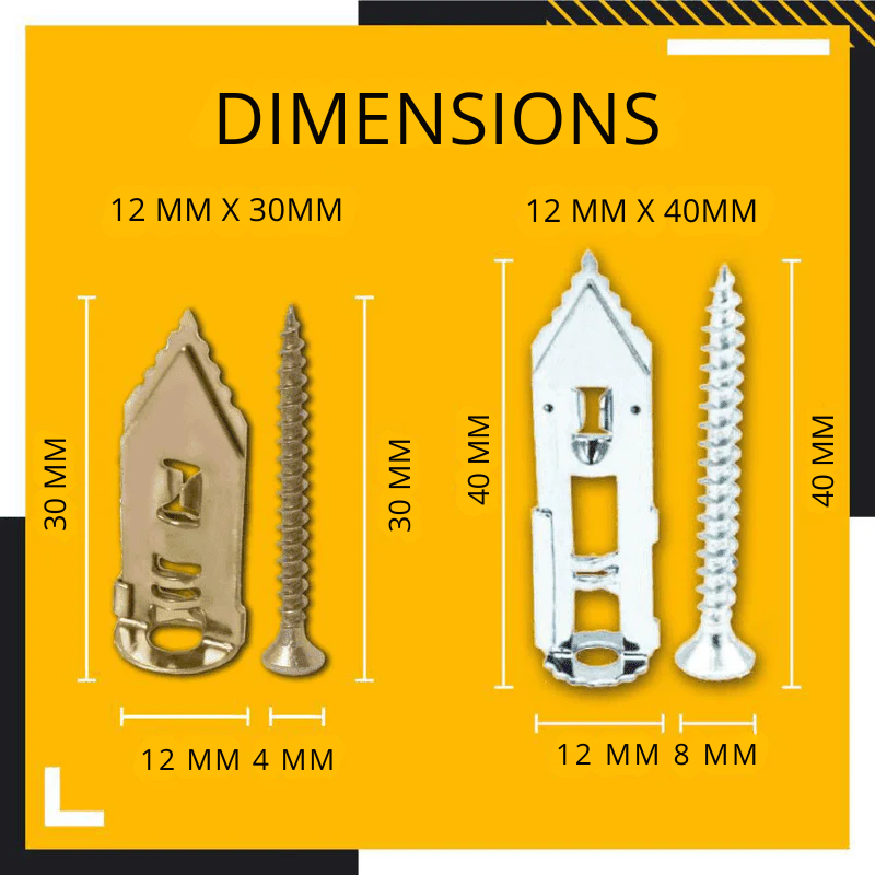 HANG-MATE – Self-Drilling Anchor Screws for Easy Wall Hanging