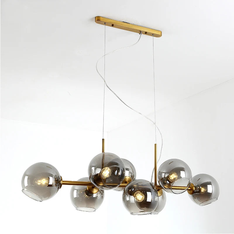 Black Glass Ball Chandelier Modern Pendant Light