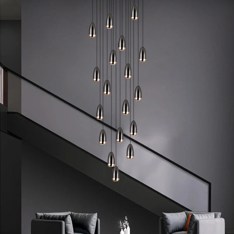 Nordic Luxury LED Stair Chandelier