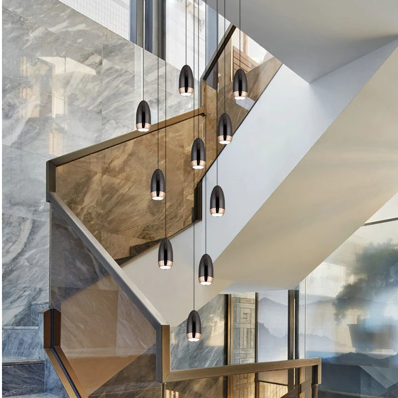 Nordic Luxury LED Stair Chandelier