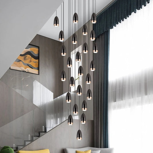 Nordic Luxury LED Stair Chandelier