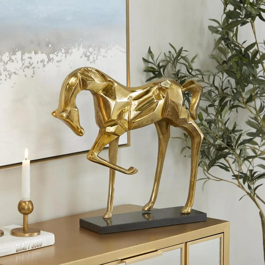 Ariston Gold Horse Sculpture