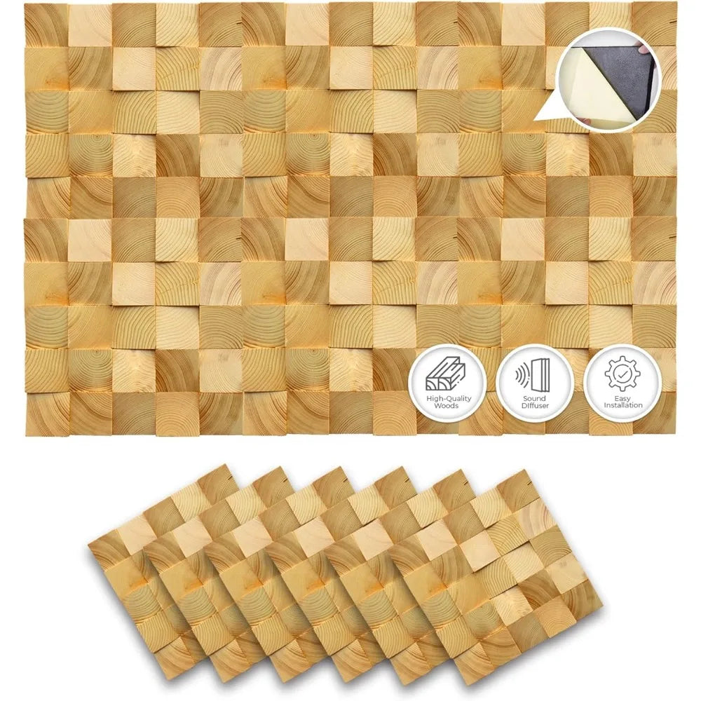 Aurora 3D Wooden Acoustic Wall Coverings – Pack of 6