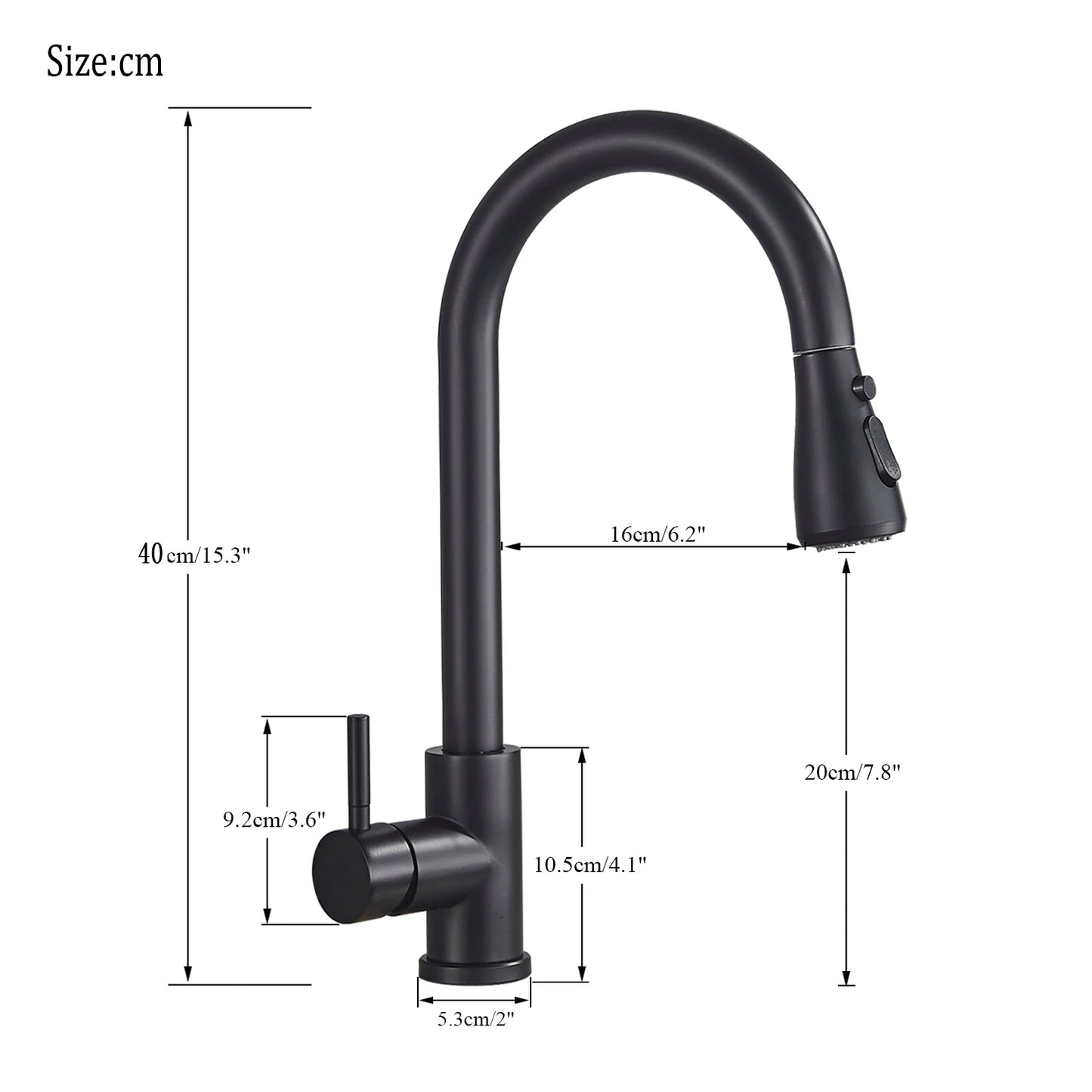 Black Pull-Out Kitchen Sink Faucet with Sprayer