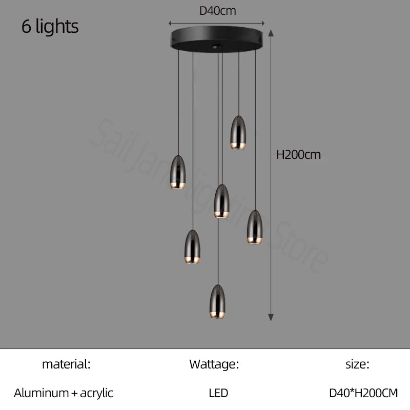 Nordic Luxury LED Stair Chandelier