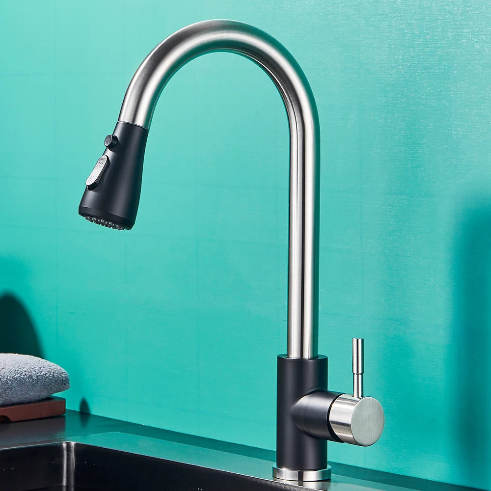 Pull-Out Kitchen Faucet with Sprayer & Dual Modes