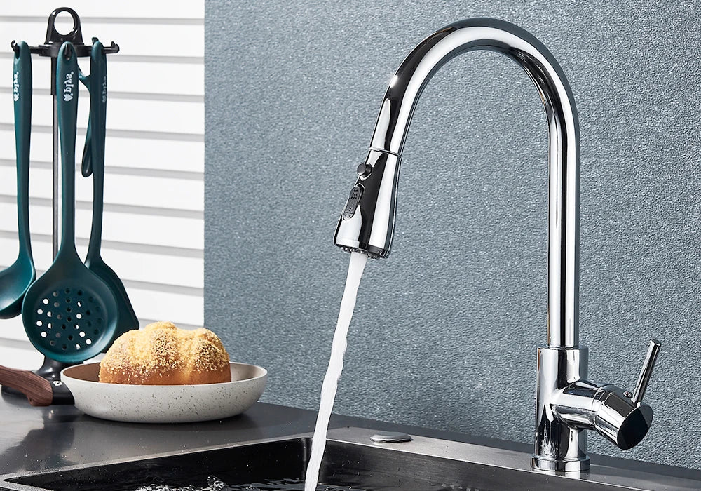 Pull-Out Kitchen Faucet with Sprayer & Dual Modes