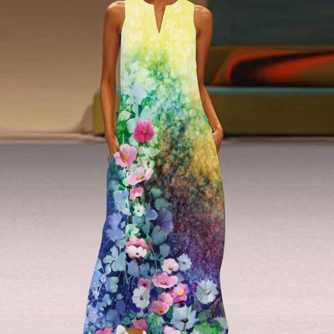 Stylish Turquoise Sleeveless Dress for Women