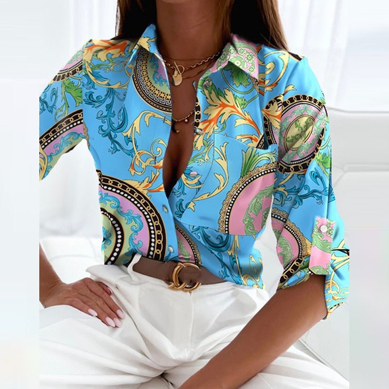 Elegant Women's Turn-Down Collar Blouse